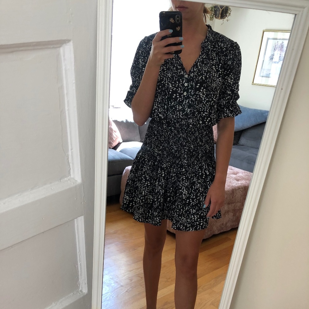 Printed Smocked Waist Dress